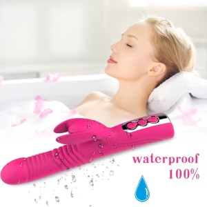 Vibrator Rabbit pentru Femei, 5 Viteze si 8 dimensiuni telescopice, Rezistent la Apă, Roz - Img 4