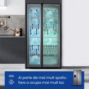 Frigider cu Usa Dubla si Congelator Samsung RS68A8840S9, 5 moduri de utilizare, Dozator apa si gheata, 178x91cm, 634L, Clasa F, Argintiu - Img 4