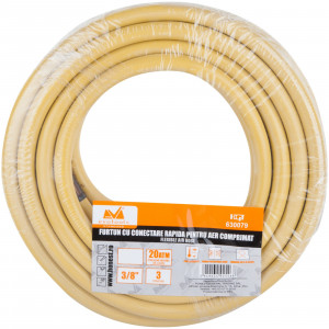 Furtun aer comprimat 1/4" Evotools, 10 m, max 20 bar, cuple rapide M/F - Img 3