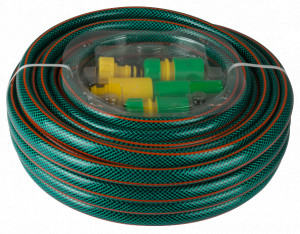 Furtun armat 1/2, 20m cu accesorii, protectie UV, 8 bar presiune maxima - Img 1