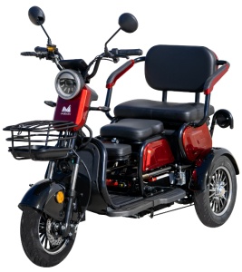 Triciclu Electric Persoane TRP1000, putere 1000W, 50 km autonomie, rosu-negru, Fara Permis - Img 2