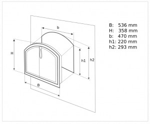 Usa cuptor pizza, model grescesc cu geam termorezistent, 536x358mm - Img 4
