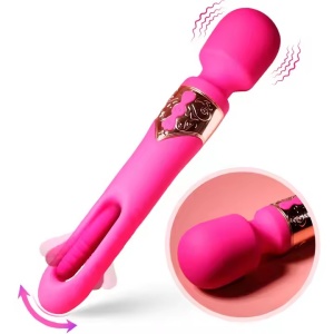 Vibrator 2in1 pentru femei, stimulare G-spot și clitoris, 7 moduri vibratie si 10 moduri batai, Roz - Img 5