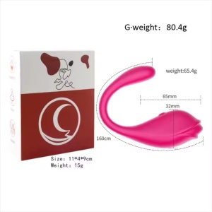 Vibrator Dolphin Wireless pentru Lenjerie Intimă cu Control Dublu prin Telecomandă, Stimulare G-spot și clitoris, Rezistent la Apa, Mov - Img 2