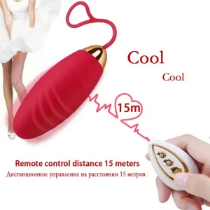 Vibrator Mini Bullet din Silicon cu 10 Viteze, Control Wireless, Rezistent la Apa, Rosu - Img 4