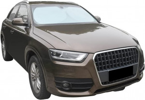 Parasolar auto Amazon, blocare 99.87% raze UVB si 99.08% raze UVA, SPF 100, pliabil, material 240T, saculet depozitare, argintiu 160 cm x 79 cm - Img 3