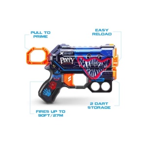 Set 2 blastere multicolore Skins Menace pentru Poppy Playtime cu 16 gloante, XShot - Img 2