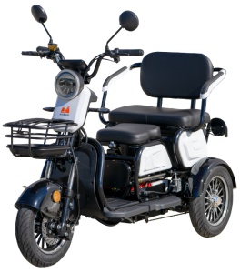 Triciclu Electric Persoane TRP1000, putere 1000W, 50 km autonomie, alb-negru, Fara Permis - Img 2