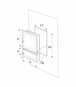 Usa pentru soba Evotools 660314, cu cenusar, 275x255 mm, model Leo, Fonta - Img 2