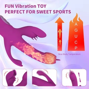 Vibrator Rabbit cu 10 Viteze si mod telescopic, Stimularea Punctului G si Anal, Rezistent la Apa - Img 4