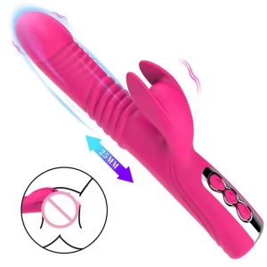 Vibrator Rabbit pentru Femei, 5 Viteze si 8 dimensiuni telescopice, Rezistent la Apă, Roz - Img 6