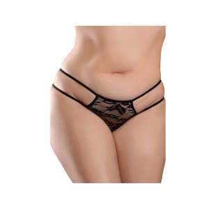 Chiloti Crotchless cu Perle de Placere, Pipedreams, XL-XXL, 90% Poliester, 10% Elastan, Plug 9.4x6.1cm - Img 2