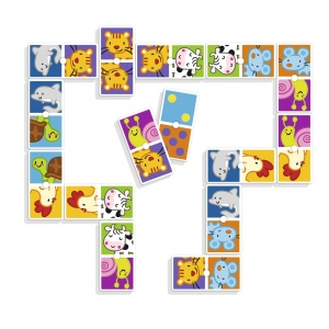 Domino pentru Copii cu Animale, 28 de piese reversibile, +3ani - Img 3