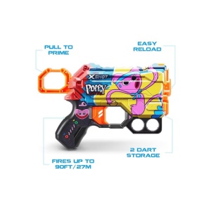 Set 2 blastere multicolore Skins Menace pentru Poppy Playtime cu 16 gloante, XShot - Img 3