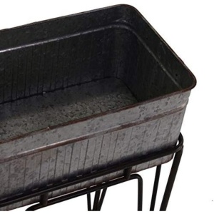 Set de 3 ghivece inalte din metal Vacchetti Giuseppe, 48 x30 x76 cm, Gri/Negru - Img 3