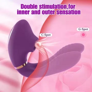 Vibrator cu Control prin Aplicație pentru Femei, 10 Moduri Stimulare G-spot si 10 Funcții de Aspirare pentru Clitoris, Mov - Img 5