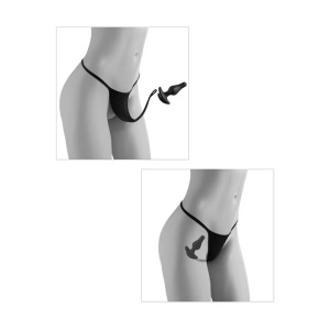 Chiloti Crotchless cu Perle de Placere, Pipedreams, XL-XXL, 90% Poliester, 10% Elastan, Plug 9.4x6.1cm - Img 3