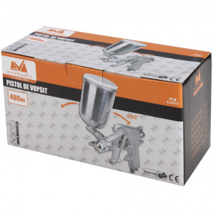 Pistol de vopsit cu aer comprimat Evotools, 400ml, Pmax 3.5 bar, duza 1.5 mm, racord aer 1/4" - Img 3