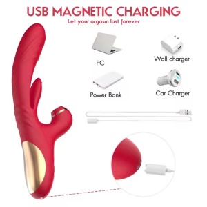 Vibrator 3 în 1 pentru Femei, 7 Funcții de Sucțiune pentru Clitoris și 7 moduri Stimulare G-Spot, 13cm, Rezistent la Apa, Rosu - Img 5