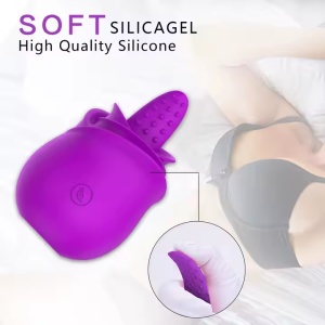 Vibrator cu Funcție de Lins, Stimulator pentru Punctul G, 10 Moduri de Vibrație, Mov - Img 3