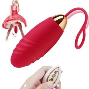 Vibrator Mini Bullet din Silicon cu 10 Viteze, Control Wireless, Rezistent la Apa, Rosu - Img 7