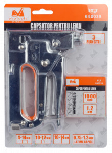 Capsator manual lemn 3 functii, Evotools, capse, scoabe si cuie - Img 2