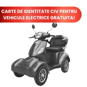 Cvadriciclu Electric Persoane CVP1000, Viteza maxima 25 Km/h, Gri, Fara Permis