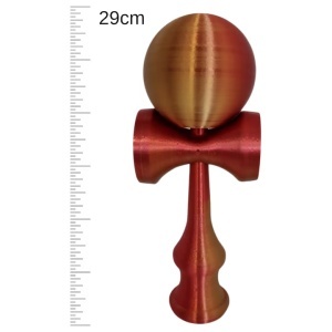 Kendama Beldeny, 3D print, 29cm, Kameleon rosu-auriu - Img 2
