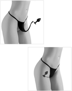 Lenjerie Sexy PIPEDREAMS cu Dop Anal, Secret Gem – Marimea S-L, Negru - Img 2