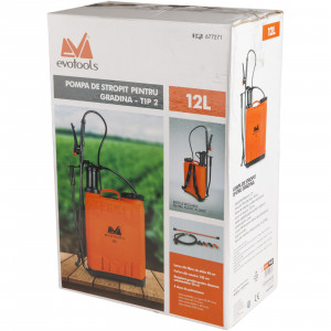 Pompa manuala de stropit cu presiune EvoTools 677271, rezervor tip rucsac 12 L, 3 duze, 58 cm lungime lance, lance din fibra de sticla, 130 cm lungime furtun, 3 bar presiune maxima - Img 2