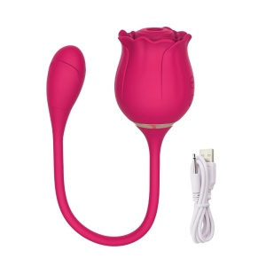 Vibrator cu Sucțiune pentru Clitoris si Punctul G, Stimulator cu Vacum -10 Viteze, Rezistent la Apa, Roz - Img 1