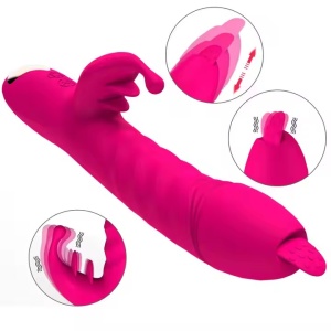 Vibrator cu Sucțiune pentru Clitoris, Stimulare Punctul G si miscare Telescopica, 10 moduri de Vibratie, Rezistent la Apa, Roz - Img 4