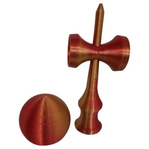 Kendama Beldeny, 3D print, 18cm, Kameleon rosu-auriu - Img 3
