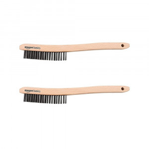 Perie de sarma cu maner de lemn, 35 cm, set 2 bucati, Amazon Basics - Img 1