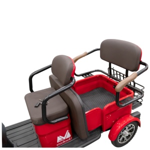 Triciclu Electric Persoane Bancheta Dubla TRP1200, 1200 W Autonomie 28 km, viteza maxima de 25 km, Rosu, Fara Permis (Copy 1) - Img 3