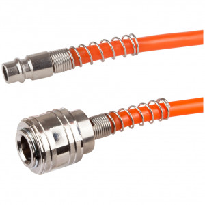 Furtun PE spiralat pentru aer comprimat Evotools, 10 m, max 8 bar, diametru 5/8mm, cuple rapide M/F - Img 2