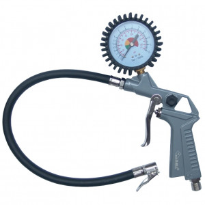 Pistol cu manometru pentru roti Evotools, max 12bar, racord conectare aer filet exterior 1/4", furtun 40 cm - Img 1