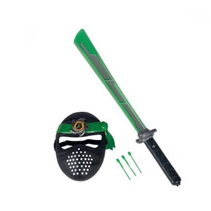 Set arma jucarie, Simba, Ninja sabie si masca, Verde/Negru, 60 cm, 3+ - Img 1