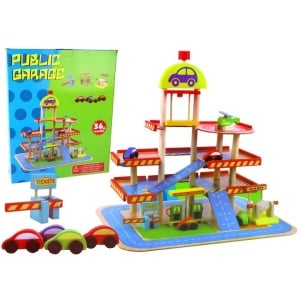 Set jucarii pentru copii, Lemn, Luka, 3 Nivele, Multicolor, 52x40x48cm - Img 1