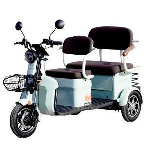 Triciclu Electric Persoane Bancheta Dubla TRP1200, 1200 W Autonomie 28 km, viteza maxima de 25 km, verde pal, Fara Permis - Img 3