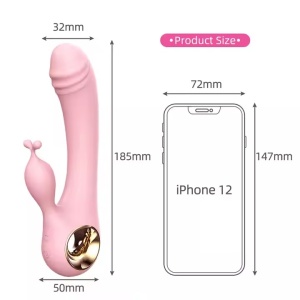 Vibrator Rabbit cu Stimulare Clitoris si Punctul G, 10 moduri de Vibratie, Rezistent la Apa, Roz - Img 3