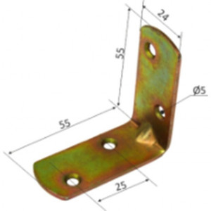 Coltar pentru mobila SG, Evotools, 55x55x24 mm, grosime 2 mm - Img 2