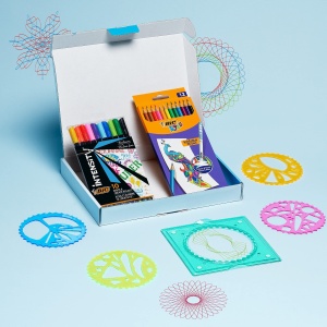Set Creativ BIC 27 piese, 1 Suport, 4 Sabloane pentru Desenat, 12 Creioane Colorate si 10 Carioci - Img 3