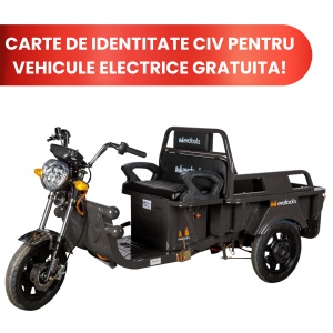 Triciclu Electric Cargo TRCC800, putere maxima 1660W, Autonomie 45 km, Fara Permis
