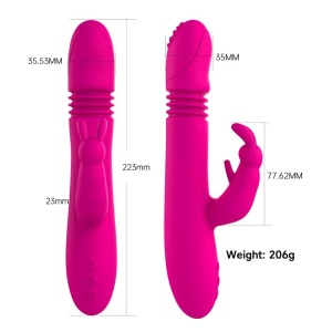 Vibrator Rabbit cu 7 Viteze, cu Impuls Electromagnetic si Mișcare de Împingere si Rasucire 360, Rezistent la Apa, Roz - Img 3
