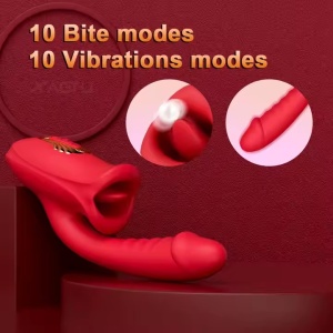 Vibrator Rose Wand pentru Punctul G, Functie de cu Lins pentru Stimulare Clitoridiana, 10 Moduri de Vibratie, Rosu - Img 2