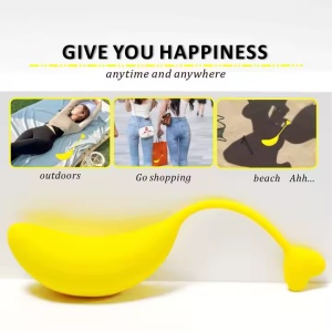 Vibrator Wireless Controlat prin Aplicație - pentru Stimularea Clitorisului și Masaj G-Spot, 10 Moduri de Vibratie, Rezistent la Apa, Galben - Img 3