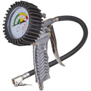 Pistol cu manometru pentru roti Evotools, max 12bar, mufa rapida conectare aer 1/4", furtun 40 cm - Img 1