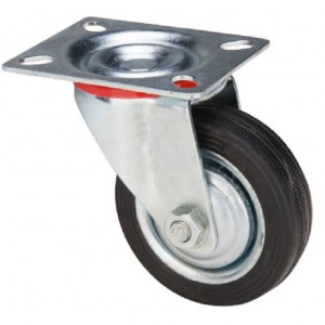 Set de 4 roti pivotante din cauciuc plin, cu placa, 100mm 70kg - Img 2