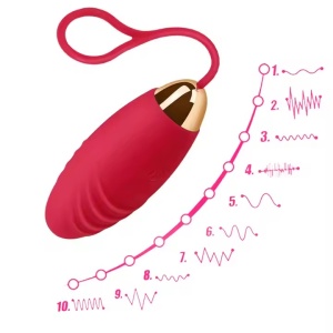 Vibrator Mini Bullet din Silicon cu 10 Viteze, Control Wireless, Rezistent la Apa, Rosu - Img 2